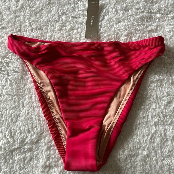 J. Crew Ribbed High Cut Bikini Bottoms Size Small NWT - Picture 1 of 6